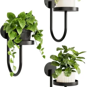 Lot de 3 Étagère porte-pots en Métal, décoration murale suspendue